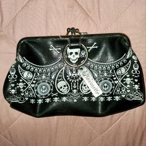Loungefly skull paisley kisslock make up bag